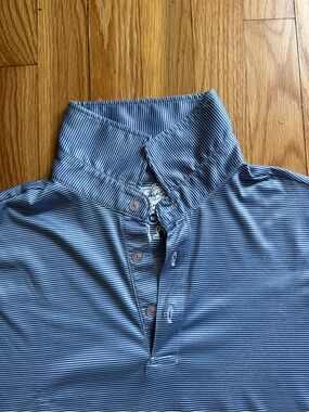 Taylor Bird Striped Golf Shirt- Size M